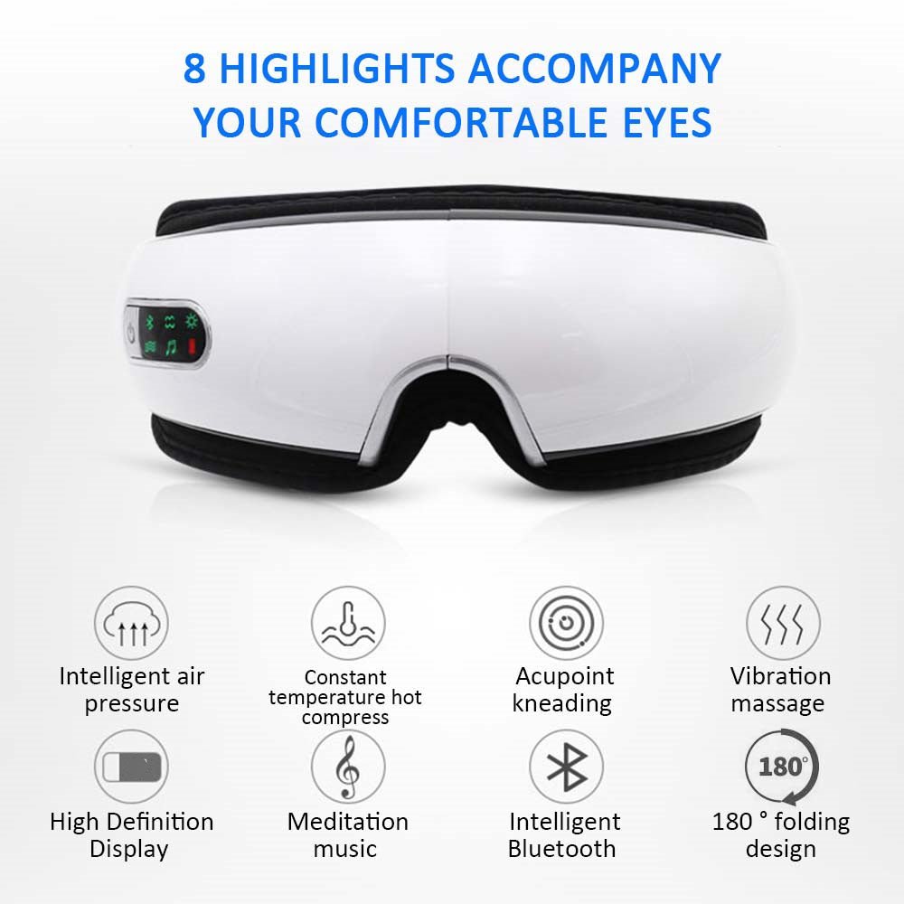 Smart Eye Massager with Heat & Air Compression – Portable Electric Eye Care Device for Stress, Dark Circles & Eye Fatigue